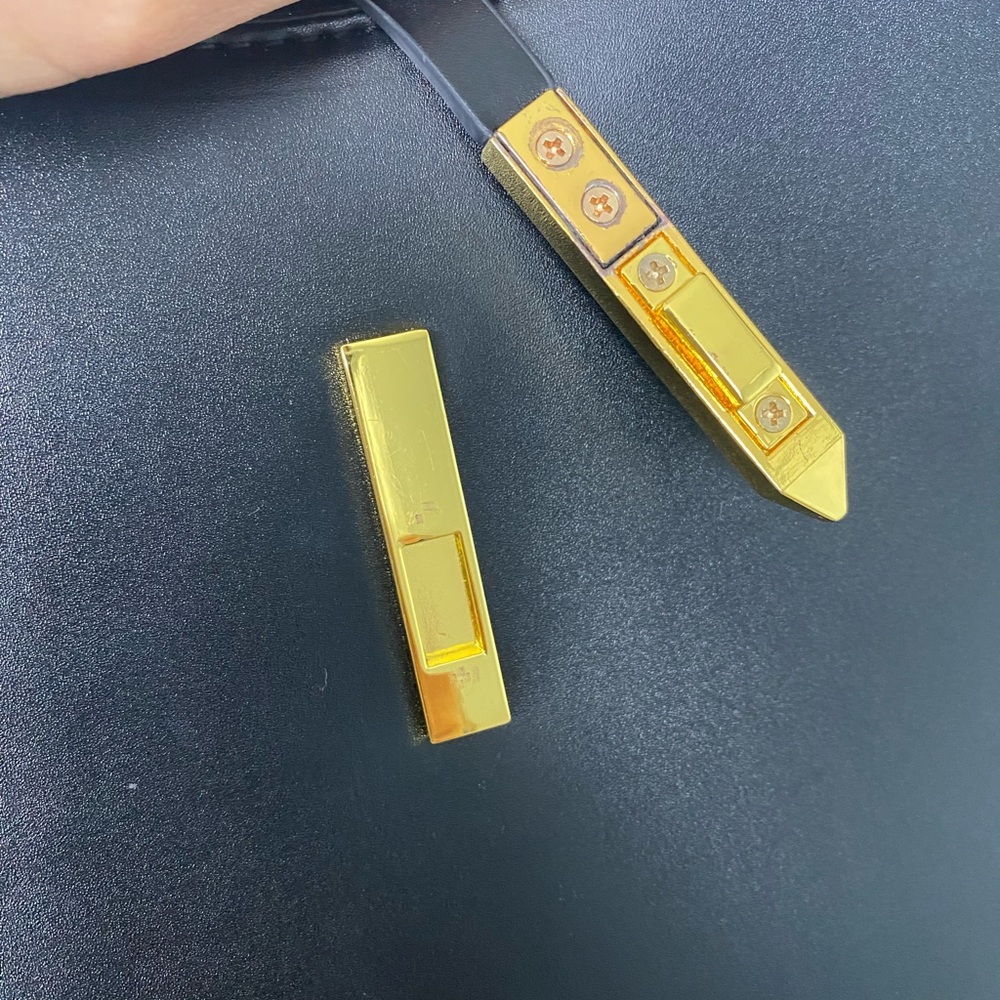 Melolila Crescent Shoulder Bag – Y2K Black Purse w/ Gold Hardware | $38 Retail - Picture 7 of 11